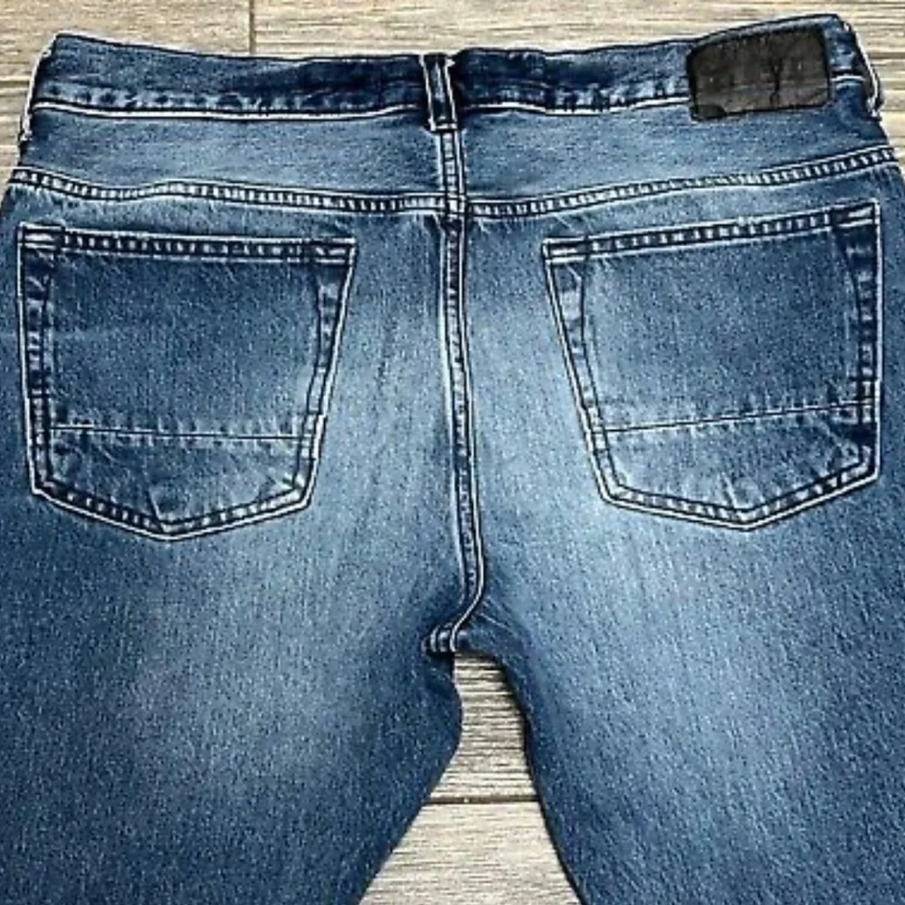 Pac Sun Vertical Stretch Jeans 34X33 Stacked Skinny White Side Paint Stripe - Picture 8 of 10